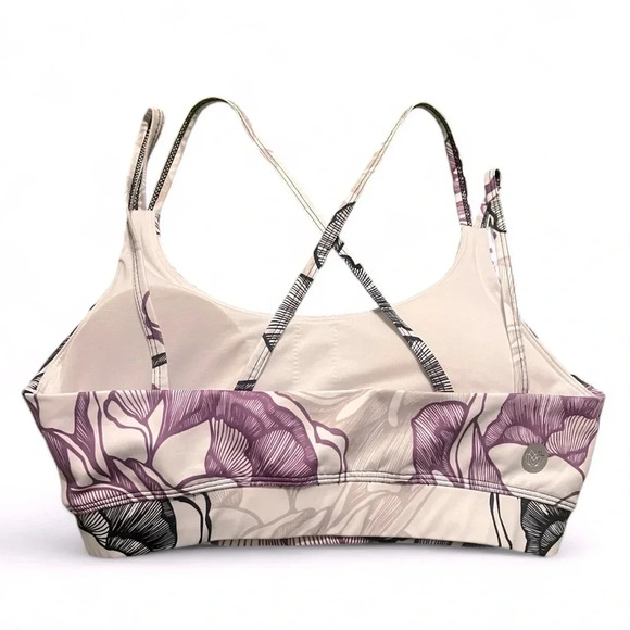 Koalani Tropical Pattern Sport Bra Removable Pads Medium Support Size Large - Picture 2 of 7